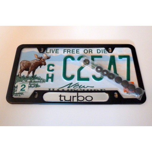 Black Turbo License Plate Frame
